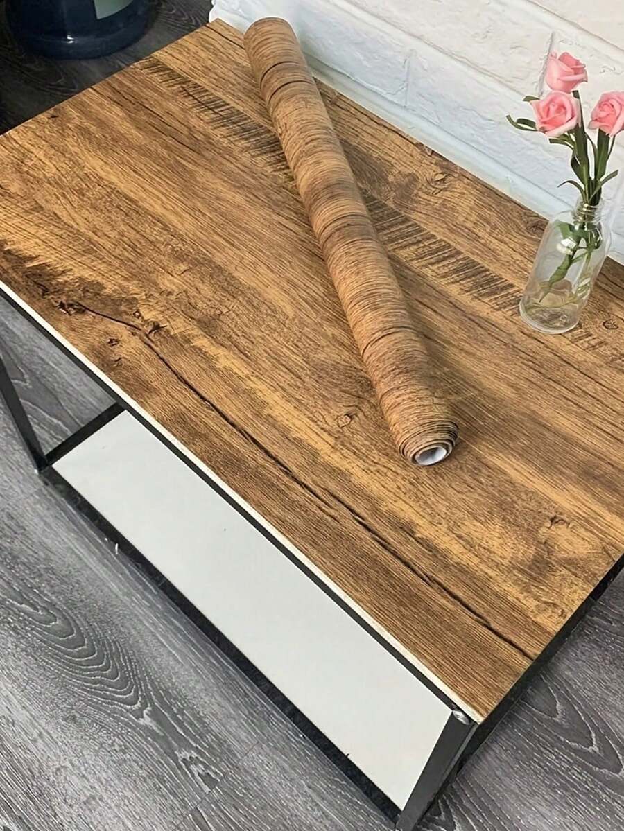 1张自粘墙纸 木纹墙纸 可移除复古木纹墙纸 自粘装饰墙面覆盖物 乙烯基薄膜 架子抽屉 - 彩色 - 查看 1