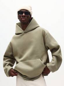 SUMWON Hoodie Sage dengan Bordir di Bagian Belakang, Tali Serut, dan Saku Tengah untuk Kenyamanan Kasual. - Hijau - View 2