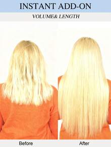 Extensii de păr croșetat Sraight Remy 100% păr uman, pre-separate, păr mătăsos, drept, cu pene, extensii de păr drepte, S613, blond miere, culoare aurie - S613 - Vizualizare 5