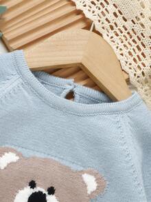 SHEIN 1pc Baby Boys Blue , Cute Puppy Jacquard Pattern, Round Neck Long Sleeve Bodysuit Baby Boy Jumper Knitted Baby Boy Blue Outfit Longsleeve New Born Baby Boy Clothes Winter Baby Bear Clothes Baby Sweater Romper Neutral Baby Clothes Unisex 2026 Baby Boy Knitted Romper Baby Boy Sweater Romper Fall Baby Boy Sweater Baby Casual Romper New Born Baby Accessories Neutral Baby Clothes Unisex Baby Boy Knit Romper Baby Knit Jumpsuit