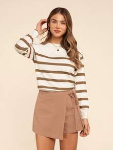 Coeurva Maglione a righe per l'autunno/inverno - Cammello - Visualizzare 7