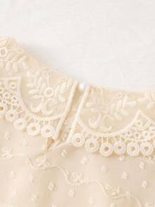 SHEIN 少女刺绣长袖衬衫和迷你裙时尚套装 - 棕色 - 查看 7