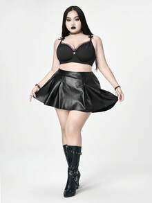 ROMWE Plus Size Sexy Kawaii Underwire Bra & Wireless Bra - Black - View 6