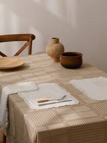 Ruffled Embroidered Cotton Coasters In Pink, Beige, Apricot, Delicate And Fresh For Tableware, Bowls, Tea Cups, Heat Insulation Pad To Protect Tabletop