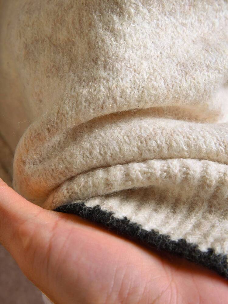 Women's Casual Colorblock Trim Cardigan, Autumn/Winter Omen's Winter White Top Winter For Women New Year Women's New Year Winter For Women