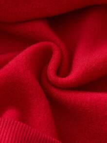 SHEIN LUNE Sweat-shirt-shirt ample à col rond épais à manches longues avec imprimé graphique minimaliste de Père Noël décontracté pour femmes, convient pour l'automne/l'hiver, les fêtes, le renne de Noël, les rassemblements de Noël, les fêtes de Noël, les rassemblements familiaux, les tenues assorties en famille, les couples, les sœurs pour le Nouvel An rouge - Rouge - Voir 8