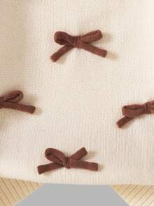 Sweetra 2pcs Baby GirlSweater Set: White Round Neck Butterfly Decor Top + Coffee Color Flared Pants, Sweet & Fashionable Baby Girl Knitted Set Baby Girl Clothes With Bow Newborn Outfit With Bow Brown Baby Girl Outfit Baby Set Autumn Winter Fall Kids Clothes Winter Outfit For Kids Autumn Clothes Autumn Clothes  Winter Clothes Baby Autumn Sweater Clothes Baby Girl Clothes With Bow For Fall Baby Set Autumn Winter Season Adorable Round Neck Baby Girls Outfit Featuring Brown Pants And Bow Embellished Sweater