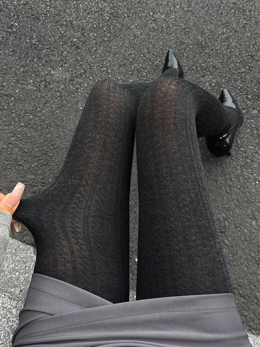 DAZY 女士纹理修身无脚紧身裤