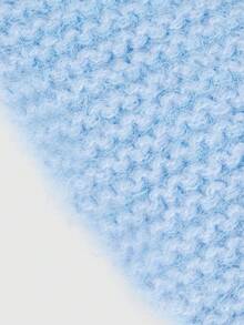 ROMWE Goth 1 Cute Blue Knitted Hat, Y2K Plush Bone Lace Hat, Creative And Kawaii Cat's Ear Hat - Blue - View 3