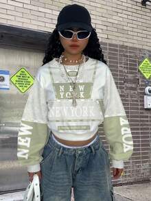 Rovax Cropped Fitted Crew Neck Long Sleeve Sweatshirt - Multicolor - View 3