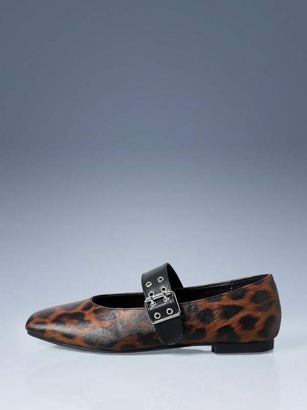 Cuccoo CUCCOO GRLICON Damen modische Leoparden-Muster Loafers, Y2K Punk Rock Stil