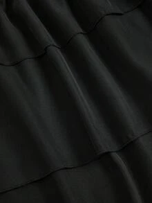 Sweetra Plus Size Women Striped Splicing 2 In 1 Bow, Multi-Layer Ruffle College Style Date Party Dress Fall Cloth For Women - Multicolor - View 5