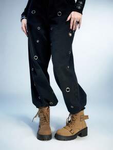 Sugerpunk 女士休闲时尚搭扣系带踝靴，秋冬款 - 棕色 - 查看 4