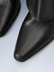 CUCCOO GRLICON Women's Studded Square Toe Chunky Heel Over-The-Knee Boots - Black - View 5