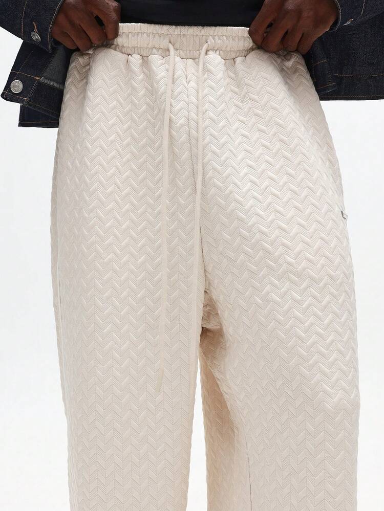 Textured Straight Leg Jogger With Piping