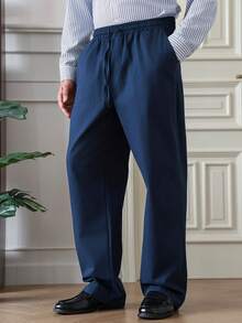 HUEFORM Pantalones casuales y versátiles de unicolor para hombres - Azul Marino - Ver 5