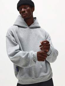 SUMWON 常规男士超大连帽运动衫慢跑套装休闲冬季家居服运动服 - 黑色 - 查看 5