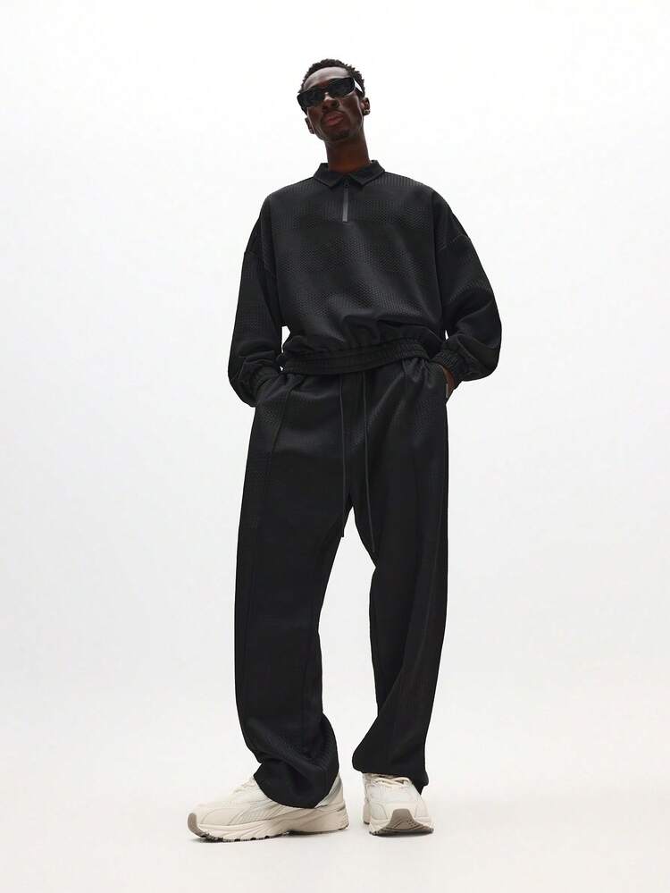 Quarter Zip Polo With Sweatpants Set