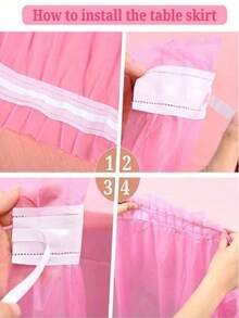 SHEIN Basic living 1 Set Rectangular PEVA Tablecloth And Tabeskirt Waterproof Anti-Oil Anti-Fouling Wedding Party Decoration Solid Color Tablecloth Birthday Party Table Cover Wipe Covers Rectangle Desk Cloth Decor - Purple - View 5