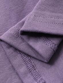 DAZY Women's Knit Partial Zip-Up Fitted Camisole Top With Built-In Padding, Autumn/Winter - Purple - View 7