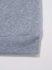 Sudadera femenina algodón suave estampado navideño ciervo caricatura cuello redondo estilo casual invierno diario - Gris - Ver 4
