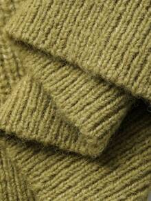 Dazy-Less Women's Elegant Cardigan Sweater, Casual Business Style With Oblique Placket And Waist Cinching, Suitable For Autumn And Winter - Green - View 9