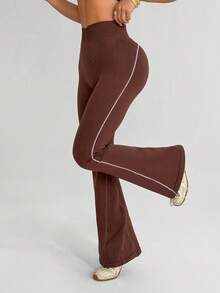 Dewbera 撞色缝线高腰无缝运动紧身裤