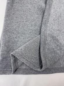 Franclia Plus Size Solid Color Casual Sweatshirt, Autumn/Winter - Grey - View 6