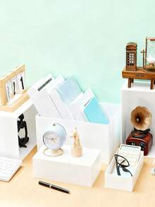 Acrylic Cube Food Display Stand, Multifunctional Acrylic Display Riser With Hollow Bottom, Suitable For Breakfast, Buffet, Wedding, Party - White - View 2