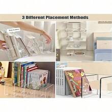 4PCS Clear Wardrobe Bag Storage Tote Purse Bag Divider Removable Cabinet Rack, Wardrobe Suitable For Bedroom Bathroom Office Practical Book Divider L Shape Storage Rack, Space Saving Storage Rack, Car Organizer Storage Bins Drawer Organizer, For Clothing Wardrobe Storage Closet Dividers Closet Dividers Sweater Sock Pants Jeans Underwear - transparent - View 7