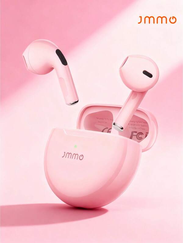 JMMO Auriculares inalámbricos con sonido premium, emparejamiento automático 5.3, audífonos inalámbricos con micrófono resistentes al agua IPX4, compatibles con y Android, ideales para juegos, regalos de Navidad y vacaciones, artículos esenciales de otoño, invierno, accesorios de vacaciones y suministros de campamento