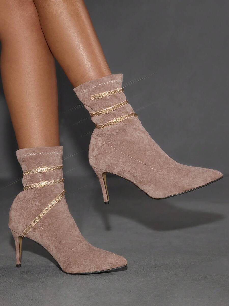 CUCCOO SZL Women's Fashionable Brown Mid-Calf Boots - Apricot - View 1