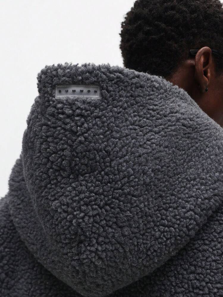 Sudadera con capucha de polar con cremallera y diseño de bloques de color