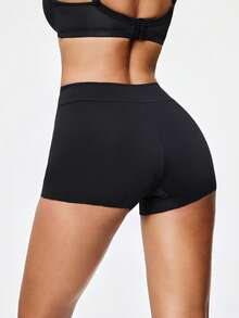 Shapelle Forme Pantalones cortos de elásticos de cintura cómodos y minimalistas para mujeres en color negro