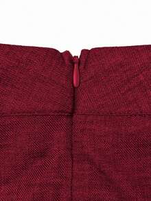 SHEIN Clasi 1pc Sleeveless Draped Neckline Elegant Romper For Young Women - Burgundy - View 3