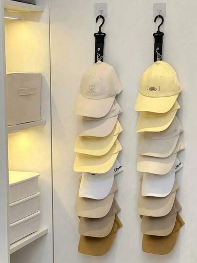 1Pc Baseball Cap Hat Rack, Unisex Hat Rack With Hooks And Clips, Suitable For Wardrobe And Cabinet Doors, Hat Storage Rack On Door And Wall, Suitable For Baseball Cap Lovers To Store Closet Door Display Hat Rack. Bedroom, Organizer, Home Storage, White T Shirt Women, Black Pants Women, Ladies Winter Clothes, Dress,