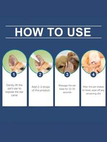 1支/3支装猫狗耳部清洁器，温和去除耳垢，低刺激配方，适用于猫狗，舒缓耳臭 - 彩色 - 查看 6