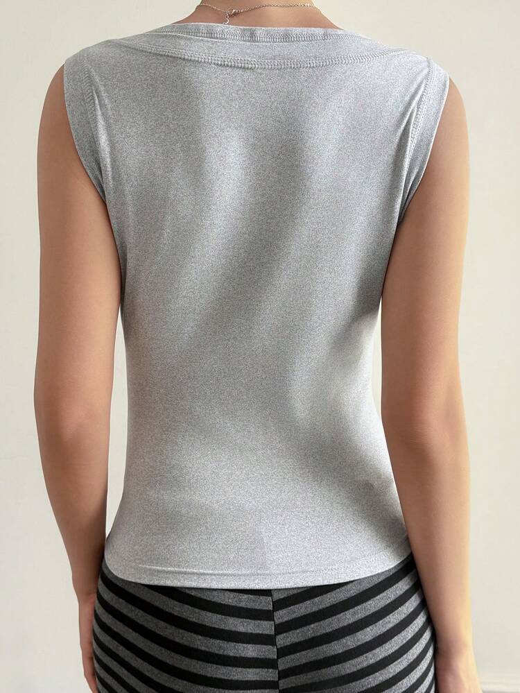 Outdoor Square Neck Fitted Sleeveless Sports Tank Top