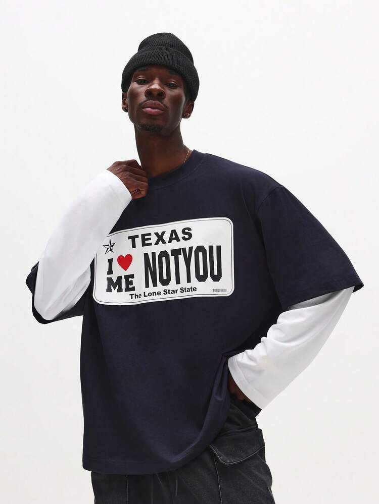 Camiseta con estampado gráfico de doble capa