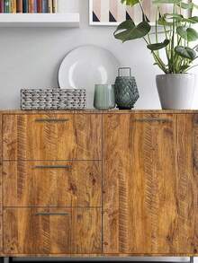 1张自粘墙纸 木纹墙纸 可移除复古木纹墙纸 自粘装饰墙面覆盖物 乙烯基薄膜 架子抽屉 - 彩色 - 查看 6