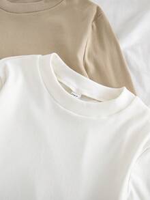 2pieces  Teenager Girl/ Young Woman Autumn/Winter Turtleneck Long Sleeve Fitted Casual Combo Top, Soft & Skin-Friendly, Versatile & Fashionable Essential ,Best Christmas Gifts For Kids ,Comfortable And Soft Lingerie Sets - Multicolor - View 5