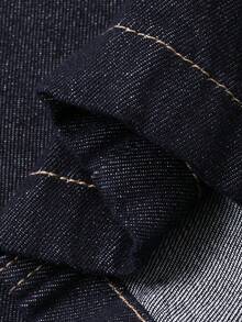 DAZY Women's Long Straight Leg Jeans Jumpsuit With Suspenders, Vacation Style - Dark Wash - View 7