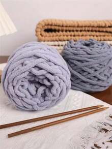 2 unidades de 100g de fio grosso e macio, ideal para tricô manual, perfeito para cachecóis, xales e mantas. Materiais para artesanato DIY, ideal para presentes de inverno e decoração de casa.