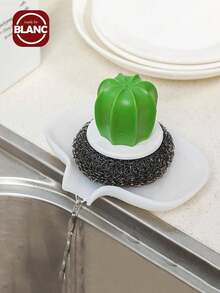 Madebyblanc 1 pieza Plato de drenaje de jabón sólido, soporte de jabón de silicona blanco, para decoración de baño del hogar, decoración de otoño, de vuelta a la escuela - Blanco - Ver 5