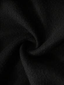 ROMWE MEN Street Life Fashionable  Men's Black Hoodie Sweatshirt With Angel Graphic Print, No Pockets, Winter - Black - View 3