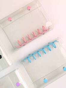 A7 Color Transparent Portable Binder Double Snap Design Is More Beautiful Photo Storage Bag Can Be Used As A Photo Album To Save Money Planner Handbook Notebook Sticker Book Office Stationery Supplies School Supplies, Back To School - 彩色 - 查看 11