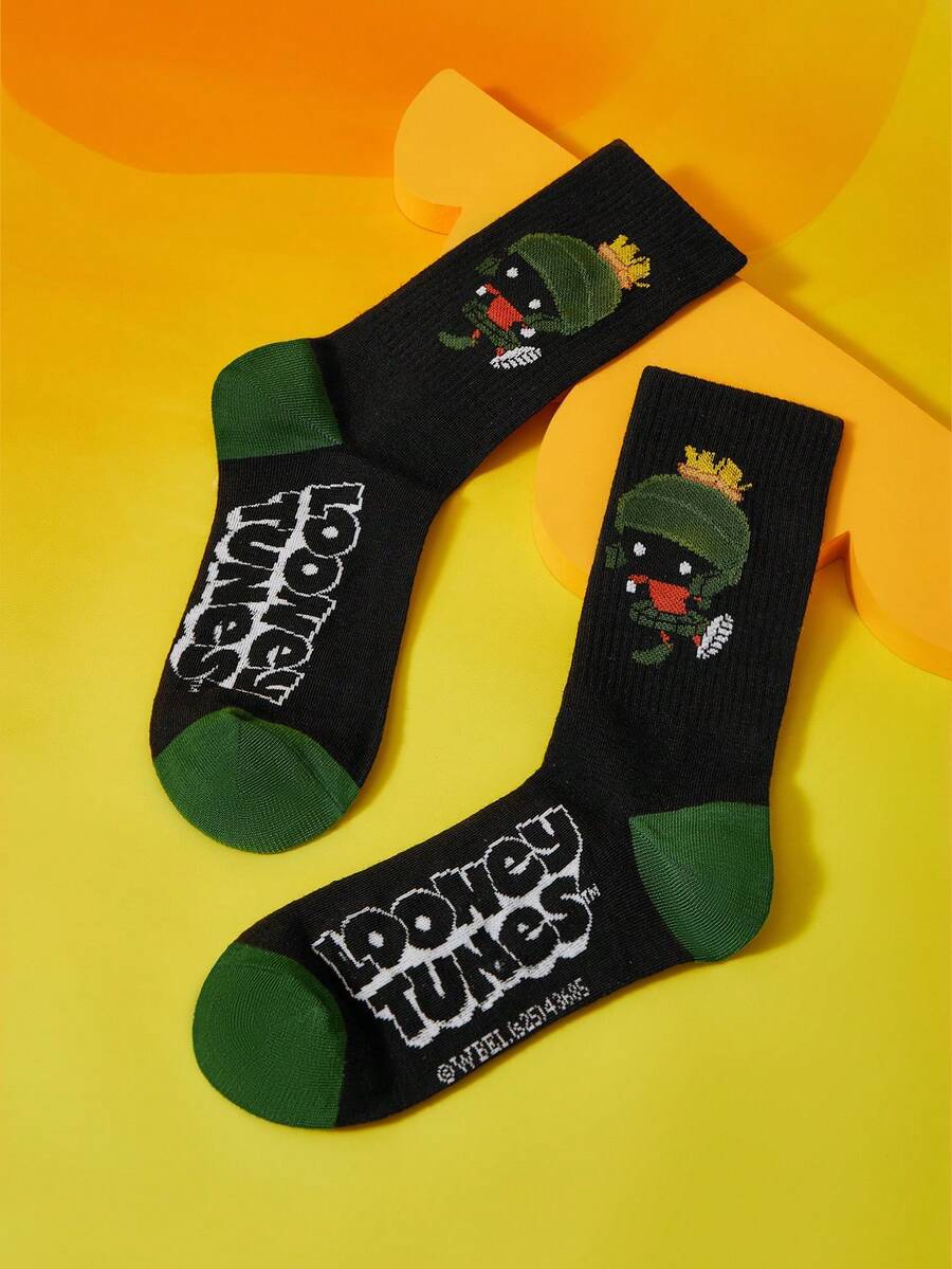 LOONEY TUNES X SHEIN Calcetines tipo tripulación para mujer - Multicolor - Ver 1