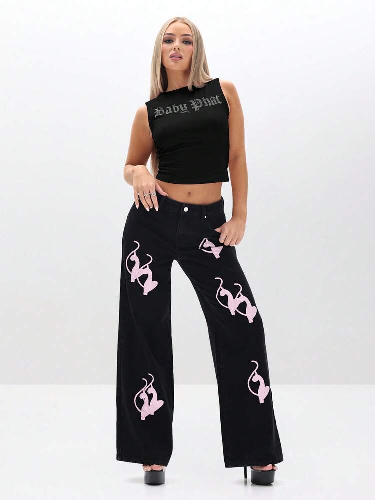 BABYPHAT Débardeur graphique avec strass, pièce modee sans manches, court, décontracté, pour porter l'été et aux festivals