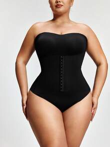 Shapelle Forme Lenjerie modelatoare dintr-o singură piesă, mărime mare, subțiere talie și abdomen, fără bretele, antiderapantă, modelare corporală, închidere frontală, piesă unică