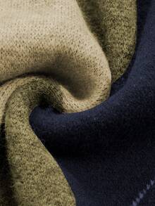 DAZY Suéter Feminino de Gola Careca de Manga Longa e Caimento Folgado com Estampa Xadrez - Verde - Visão 7